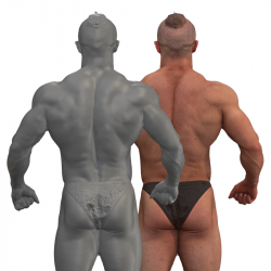 Duncan Raw Flexing Back Muscle Scans